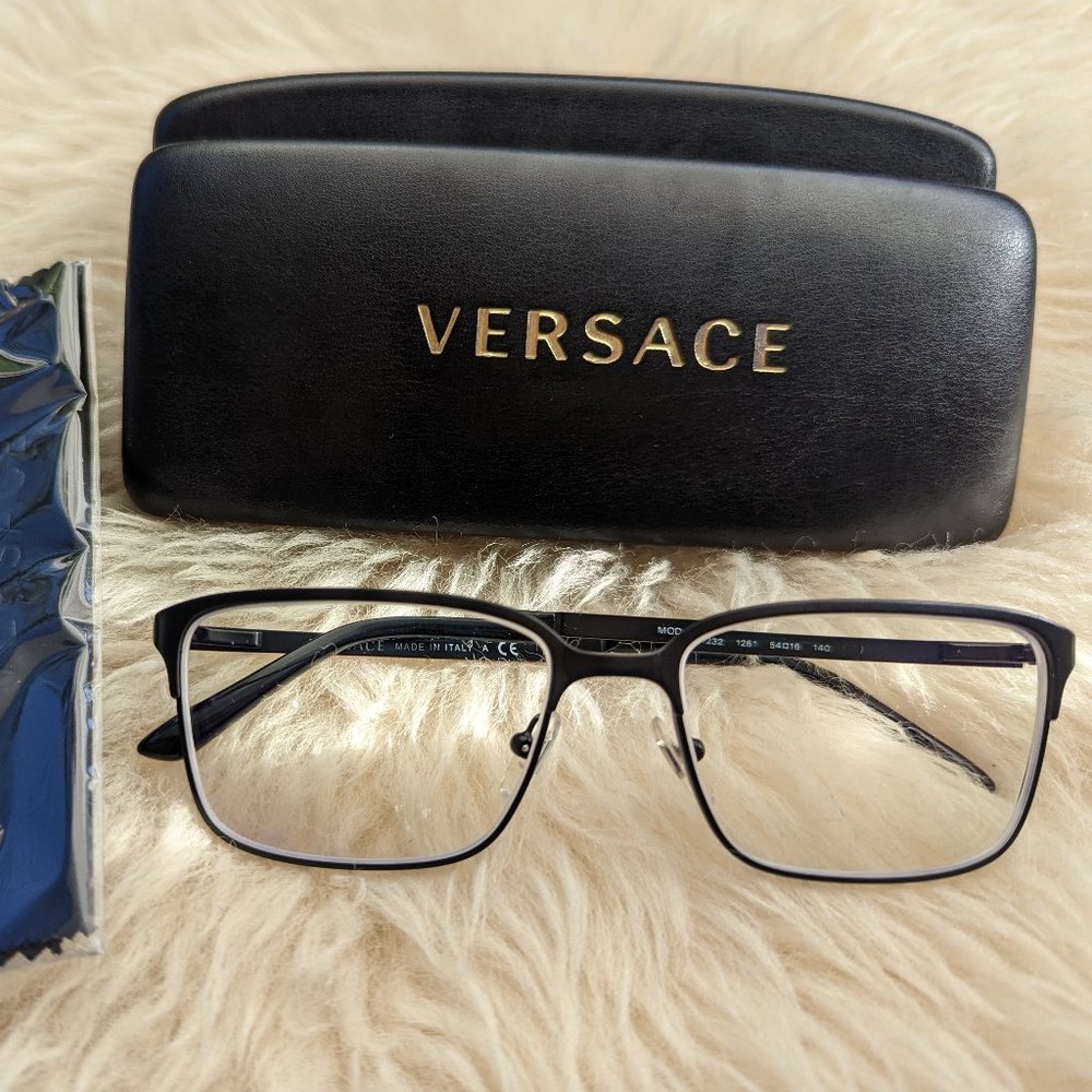 NWOT Versace glass frames VE1232 1261 + case + cloth